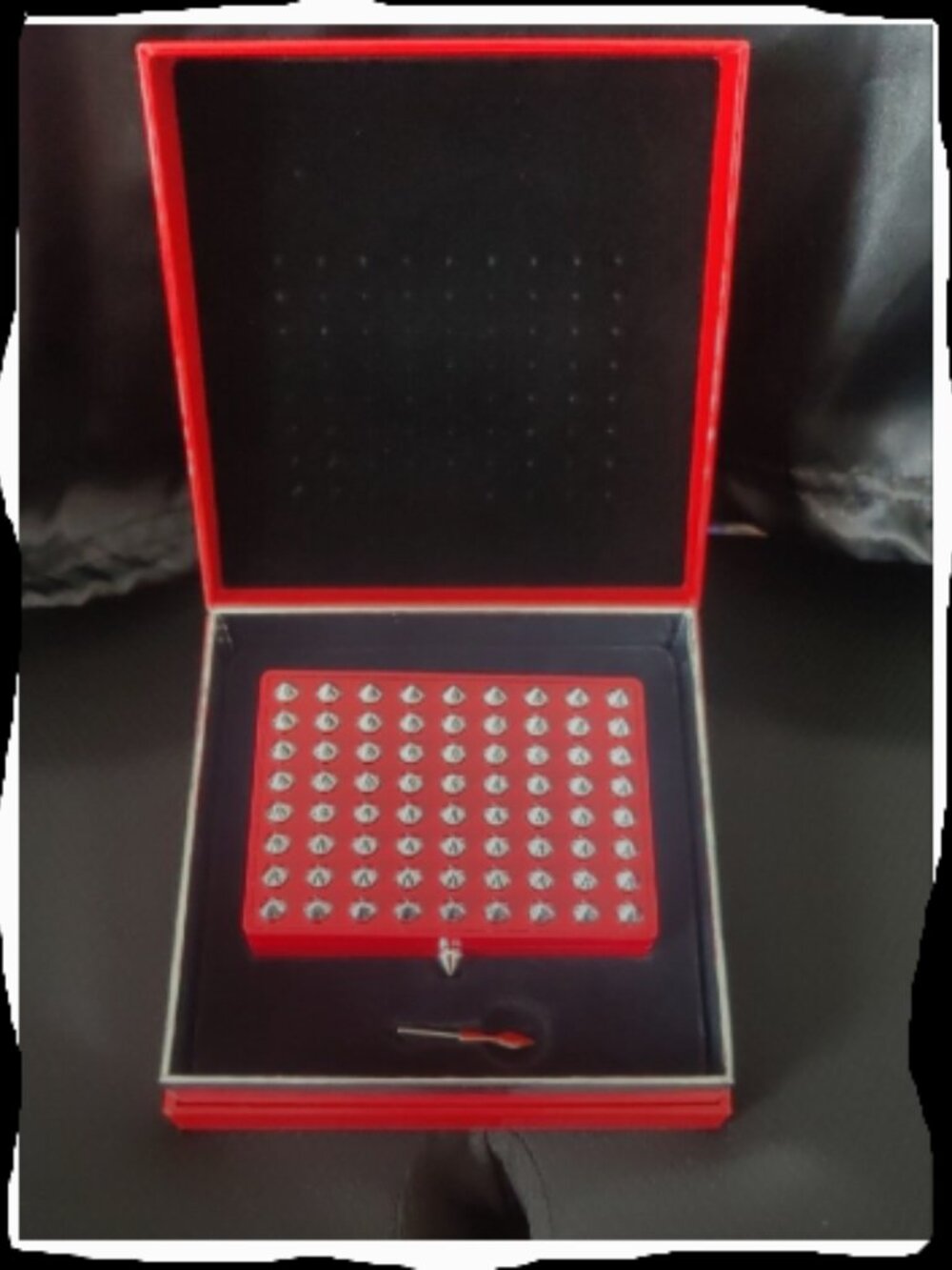 Christian Louboutin Red Lacquer Trinket Box w/ Key – Collector Accessory – Like